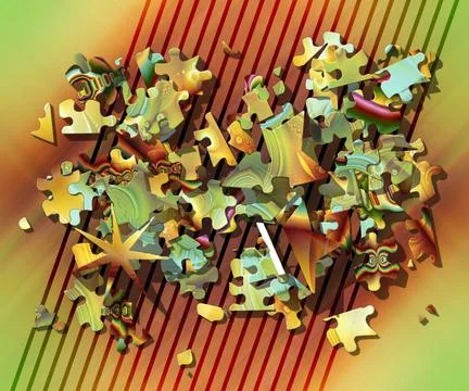 3D rendering combo creative graphics artwork Illustrazione stock