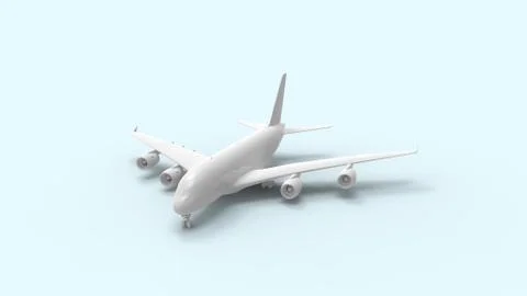 3d rendering of a commercial jumbo jet isolated in studio background Stock Illustration