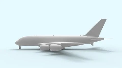 3d rendering of a commercial jumbo jet isolated in studio background Stock Illustration