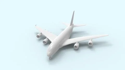 3d rendering of a commercial jumbo jet isolated in studio background Stock Illustration