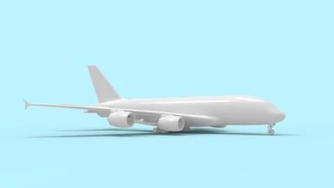 3d rendering of a commercial jumbo jet isolated in studio background Stock Illustration