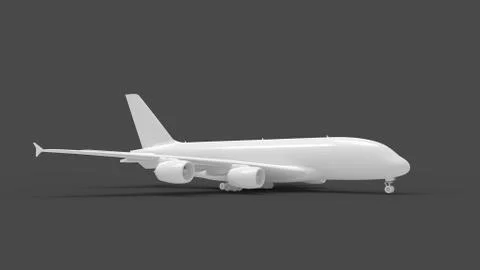 3d rendering of a commercial jumbo jet isolated in studio background Stock Illustration