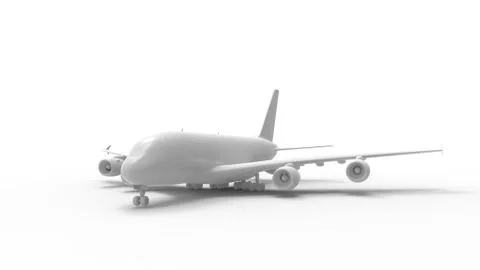 3d rendering of a commercial jumbo jet isolated in studio background Stock Illustration