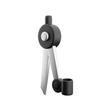 3D rendering of compass holding pen isolated on white background. 3D 스톡 일러스트