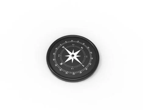 3d rendering of a compass north west south east isolated in white background Ilustração Stock