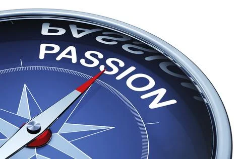 3D rendering of a compass with a passion icon 스톡 일러스트