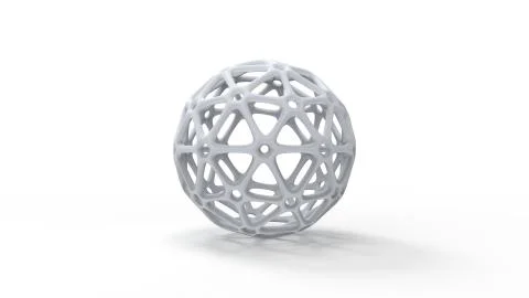 3d rendering of a complex shaped sphere ball isolated in white background イラスト素材