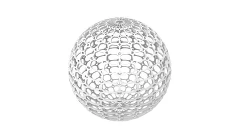 3d rendering of a complex shaped sphere isolated in white background Stock Illustration