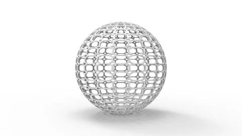 3d rendering of a complex shaped sphere isolated in white background Stock Illustration