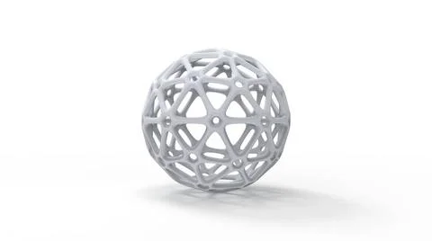 3d rendering of a complex shaped sphere ball isolated in white background ... 写真素材