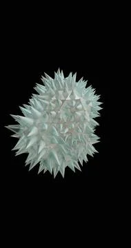 3D rendering of a complex, spiked virus particle structure in translucent b.. Stock Photos