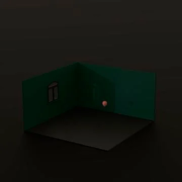 3d rendering composition with house and balloon. Stock Illustration