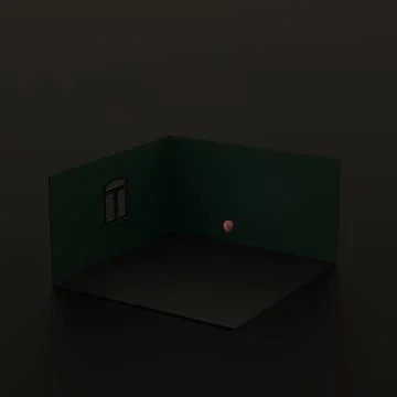 3d rendering composition with house and balloon. Stock Illustration