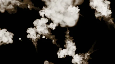 3d rendering of composition with smoke streams isolated on black background for Stock Footage 91069636