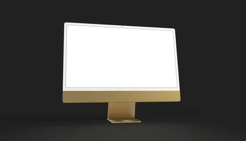 A 3d rendering of a computer blank screen with a copy space isolated on a bla Illustrazione stock