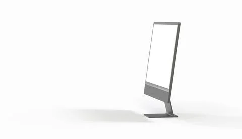 3d rendering of a computer display mock-up with a blank white screen Stock Illustration