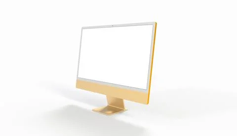 3d rendering of a computer display mock-ups with a blank white screen イラスト素材