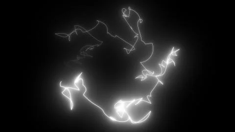 3d rendering, computer generated abstract dark background with scribbles of neon Stock Illustration