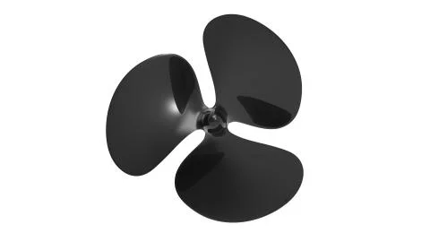 3D rendering of a computer generated boat propellor isolated Illustrazione stock