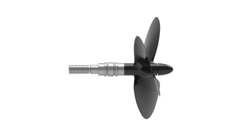 3D rendering of a computer generated boat propellor isolated Illustrazione stock