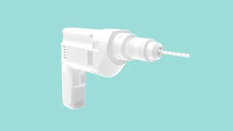 3d rendering of a computer generated drill tool isolated studio Illustrazione stock