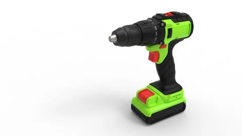 3D rendering of a computer generated drilling machine isolated Illustrazione stock