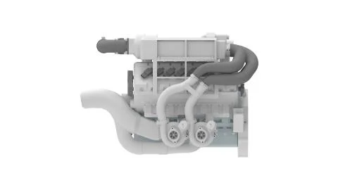 3D rendering of a computer generated engine isolated in white background Stock Illustration