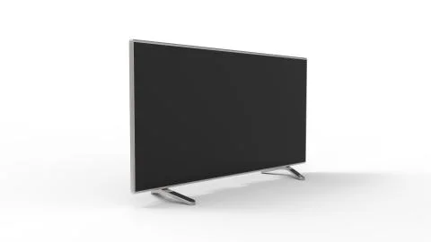 3D rendering of a computer generated flat screen tv isolated in white space Stock Illustration