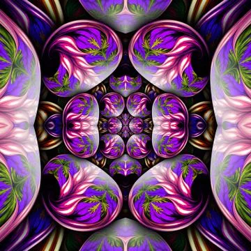 3D rendering of computer generated fractal ornament artwork Illustrazione stock