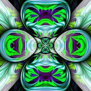 3D rendering of computer generated fractal ornament artwork Stock-Illustration