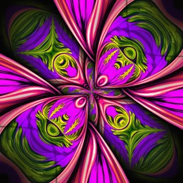 3D rendering of computer generated fractal ornament artwork Stock-Illustration