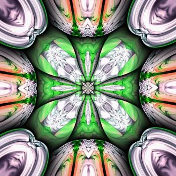 3D rendering of computer generated fractal ornament artwork Stock-Illustration