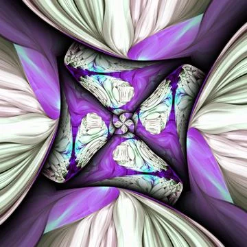 3D rendering of computer generated fractal ornament artwork イラスト素材