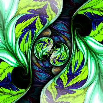 3D rendering of computer generated fractal ornament artwork Illustrazione stock