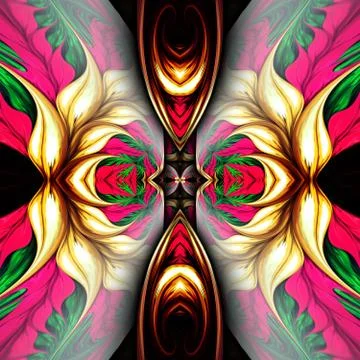 3D rendering of computer generated fractal ornament artwork Stock-Illustration