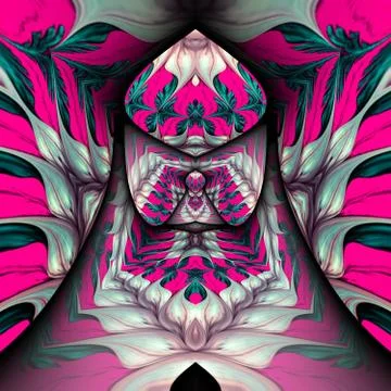 3D rendering of computer generated fractal ornament artwork Stock-Illustration