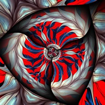 3D rendering of computer generated fractal ornament artwork Illustrazione stock