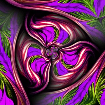 3D rendering of computer generated fractal ornament artwork Illustrazione stock