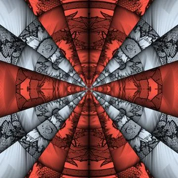 3D rendering of computer generated halftone style fractal artwork Stock Illustration