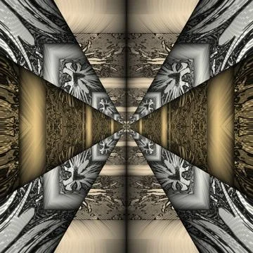 3D rendering of computer generated halftone style fractal artwork Illustrazione stock