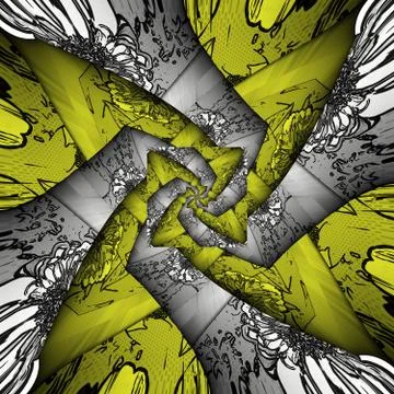 3D rendering of computer generated halftone style fractal artwork Illustrazione stock