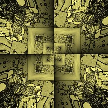 3D rendering of computer generated halftone style fractal artwork Stock Illustration