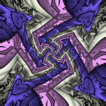 3D rendering of computer generated halftone style fractal artwork Illustrazione stock