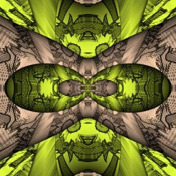 3D rendering of computer generated halftone style fractal artwork Stock Illustration