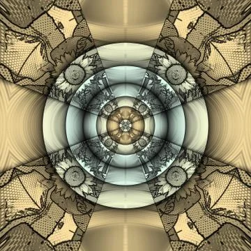 3D rendering of computer generated halftone style fractal artwork Stock Illustration