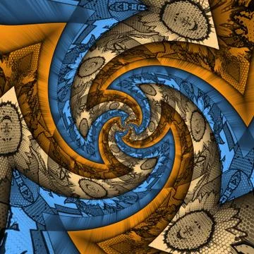 3D rendering of computer generated halftone style fractal artwork Illustrazione stock