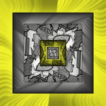 3D rendering of computer generated halftone style fractal artwork Stock Illustration