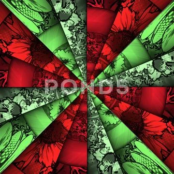 3D rendering of computer generated halftone style fractal artwork Stock Illustration