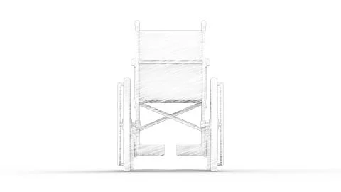 3d rendering of a computer generated model of a wheelchair Stock Illustration
