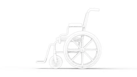 3d rendering of a computer generated model of a wheelchair Stock Illustration